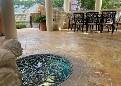 Wilsmann Apartmentvermietung - Terrasse mit Brunnen